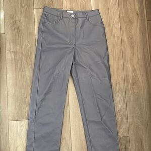 Women's Gray Faux Leather Pants - Wilfred Size 6